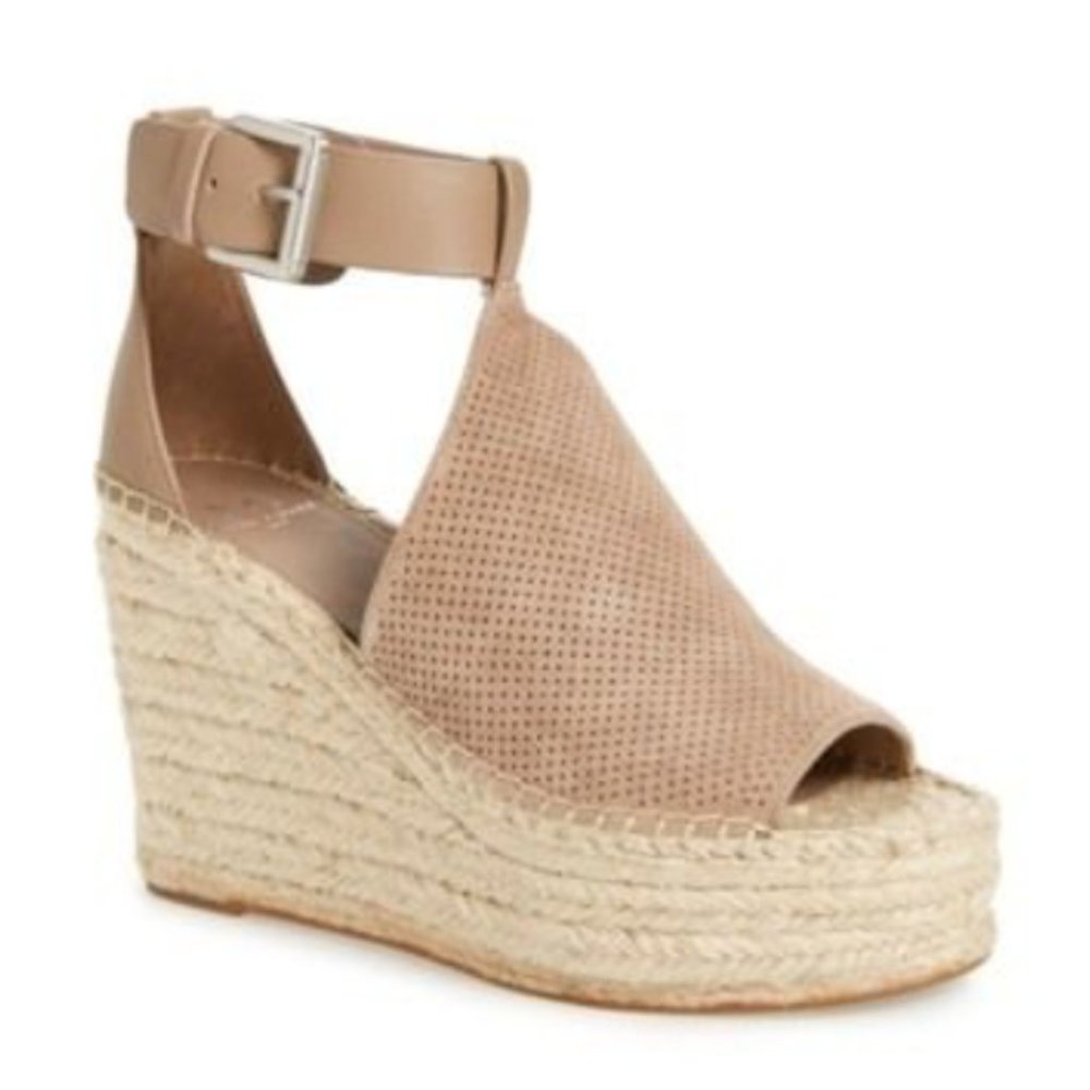 MARC FISHER Annie Platform Sandals Taupe 9.5